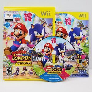 Mario Sonic London Olympic Games Nintendo Wii Video Game Case Manual Tested